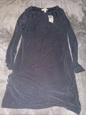 MICHAEL Michael Kors Black Metallic Thread Dress